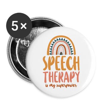 Speech Therapist Therapy Assistant - Buttons large 2.2''/56 mm (5-pack) - white - Front
