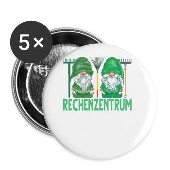 Garten Hobbygärtner Gärtner - Buttons groß 56 mm (5er Pack) - Weiß - Vorne