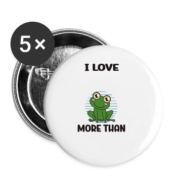 Grenouille J’aime mes grenouilles plus que les gens - Lot de 5 grands badges (56 mm) - blanc - Devant