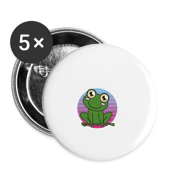 Frog Sorry I Have Plans With My Frogs - Buttons large 2.2''/56 mm (5-pack) - white - Front