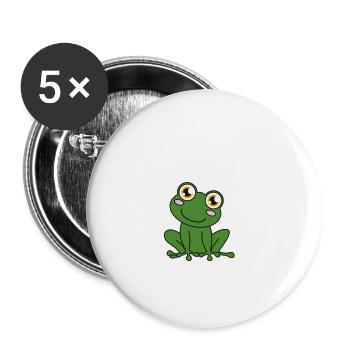 Frog désolé j’ai des plans avec mes grenouilles - Lot de 5 grands badges (56 mm) - blanc - Devant