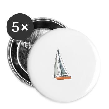 Sailboat Life Is Better With Sailboats - Buttons groß 56 mm (5er Pack) - Weiß - Vorne