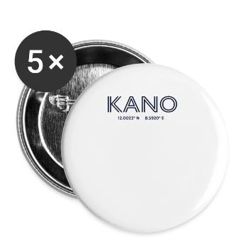 Nigeria City Coordinates - Kano - Buttons large 2.2''/56 mm (5-pack) - white - Front