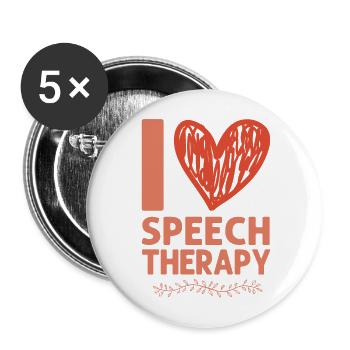 Speech Therapist Therapy Assistant - Buttons large 2.2''/56 mm (5-pack) - white - Front