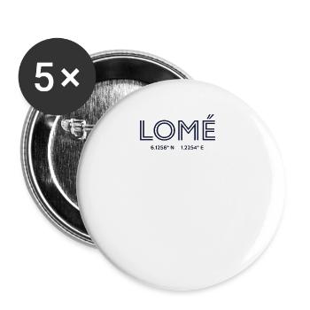 Togo City coordinates - Lomé - Buttons large 2.2''/56 mm (5-pack) - white - Front