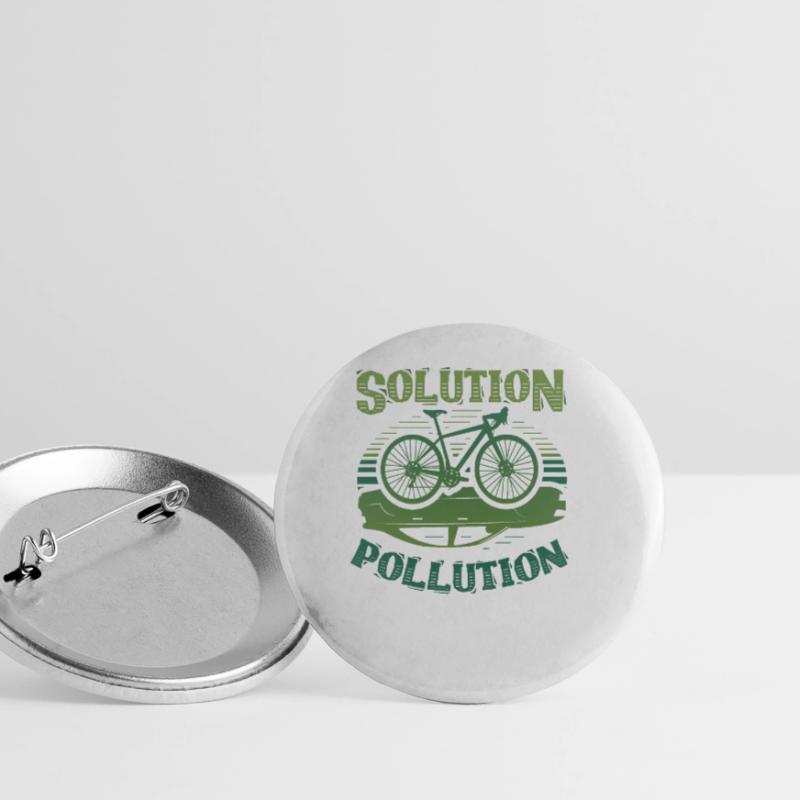 Polution Solution Environmental Protection Cycling Buttons large 2.2''/56 mm (5-pack)