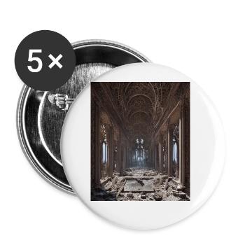 Griechische Mythology Tempel Ruinen Griechenland - Buttons groß 56 mm (5er Pack) - Weiß - Vorne