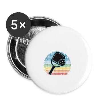 Désolé, j’ai des projets avec mon pickleball - Lot de 5 grands badges (56 mm) - blanc - Devant