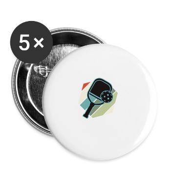 Pickleball dont vous n’avez pas toujours besoin Un plan - Lot de 5 grands badges (56 mm) - blanc - Devant