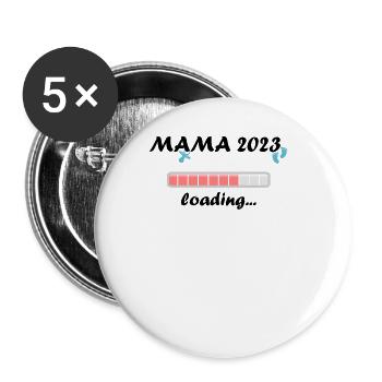Mom 2023 Loading Pregnancy Announcement Baby - Buttons large 2.2''/56 mm (5-pack) - white - Front