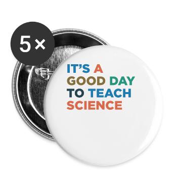 Lehrer Für Naturwissenschaften Unterrichten - Buttons groß 56 mm (5er Pack) - Weiß - Vorne