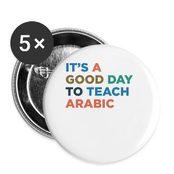 Teaching Arabic teachers - Buttons large 2.2''/56 mm (5-pack) - white - Front