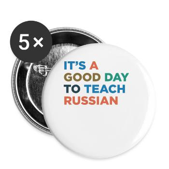 Russischlehrer Unterrichten - Buttons groß 56 mm (5er Pack) - Weiß - Vorne