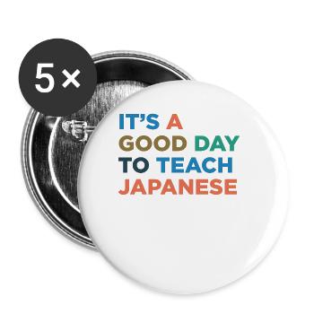 Teaching Japanese teacher - Buttons large 2.2''/56 mm (5-pack) - white - Front