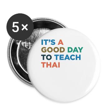 Teaching Thai teachers - Buttons large 2.2''/56 mm (5-pack) - white - Front
