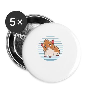 Je préfère être avec mon hamster - Lot de 5 grands badges (56 mm) - blanc - Devant