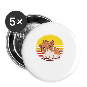 Je préfère être avec mon hamster - Lot de 5 grands badges (56 mm) - blanc - Devant