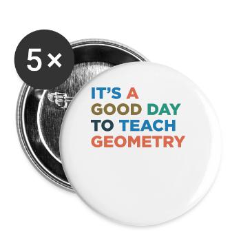 Geometrielehrer Unterrichten - Buttons groß 56 mm (5er Pack) - Weiß - Vorne