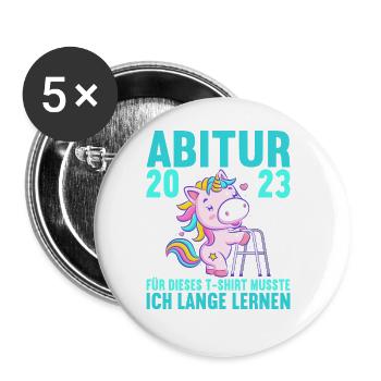 Abitur 2023 Für dieses musste ich lange lernen - Buttons groß 56 mm (5er Pack) - Weiß - Vorne