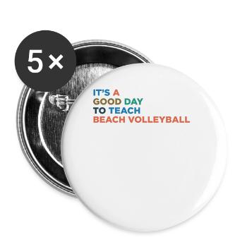Teaching beach volleyball coaches - Buttons large 2.2''/56 mm (5-pack) - white - Front