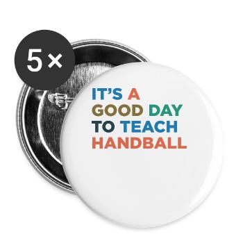 Enseigner aux entraîneurs de handball - Lot de 5 grands badges (56 mm) - blanc - Devant