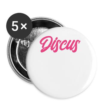 Discus Throw Discus Thrower Gift - Buttons large 2.2''/56 mm (5-pack) - white - Front