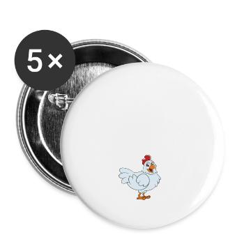 Mon poulet appelle et je dois partir - Lot de 5 grands badges (56 mm) - blanc - Devant