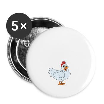 Bien sûr, à droite, j’ai un poulet - Lot de 5 grands badges (56 mm) - blanc - Devant
