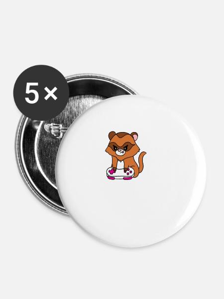 Frettchen - Buttons groß 56 mm (5er Pack) - Weiß