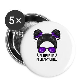 Purple up military child Lwenzahn chaotic Br - Buttons large 2.2''/56 mm (5-pack) - white - Front