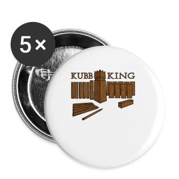 Wikingerschach - Kubb King - Buttons groß 56 mm (5er Pack) - Weiß - Vorne