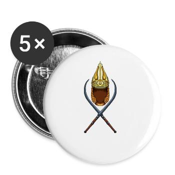 Épées et casque daces - Lot de 5 grands badges (56 mm) - blanc - Devant