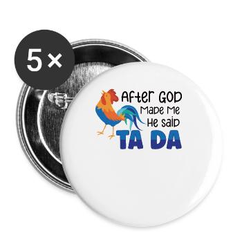 Chicken Farmer Gift Funny Chickens Country Farm - Buttons large 2.2''/56 mm (5-pack) - white - Front