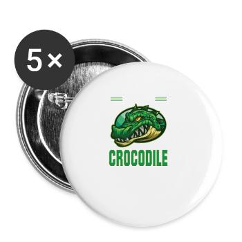 Bevor Sie fragen Es war ein Krokodil Prothese - Buttons groß 56 mm (5er Pack) - Weiß - Vorne