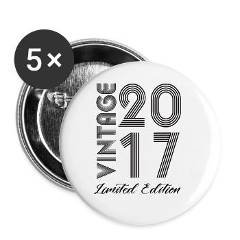 Vintage 2017 Vintage Birthday Retro Vintage - Buttons large 2.2''/56 mm (5-pack) - white - Front