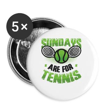 Les dimanches sont pour les joueurs de tennis - Lot de 5 grands badges (56 mm) - blanc - Devant