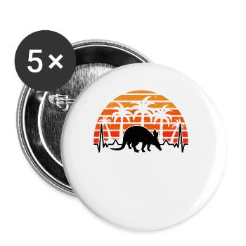 Aardvark Heartbeat Rétro - Lot de 5 grands badges (56 mm) - blanc - Devant