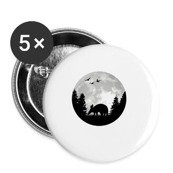 Aardvark Moon - Buttons large 2.2''/56 mm (5-pack) - white - Front