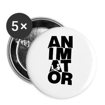 Animation profession job work - animator - Buttons large 2.2''/56 mm (5-pack) - white - Front