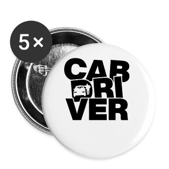 Beruf Job Arbeit - Taxifahrer - Buttons groß 56 mm (5er Pack) - Weiß - Vorne