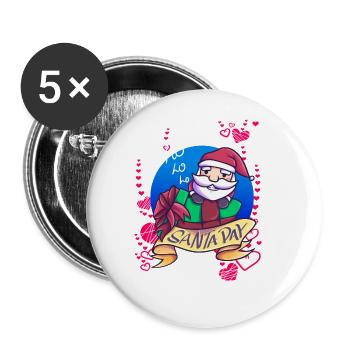 Weihnachten mit Herzen und Liebe - Buttons groß 56 mm (5er Pack) - Weiß - Vorne