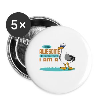 Mouette - Lot de 5 grands badges (56 mm) - blanc - Devant
