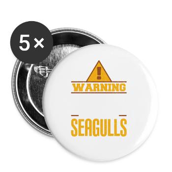 Mouette - Lot de 5 grands badges (56 mm) - blanc - Devant