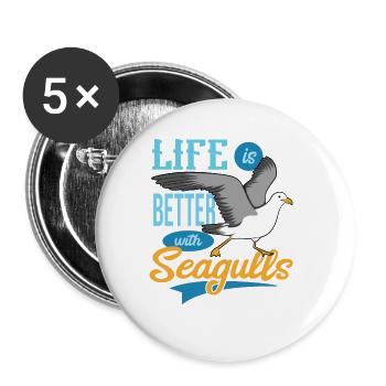 Seagull - Buttons large 2.2''/56 mm (5-pack) - white - Front