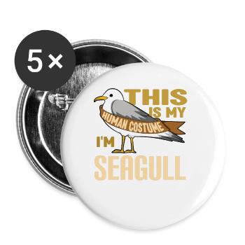 Mouette - Lot de 5 grands badges (56 mm) - blanc - Devant