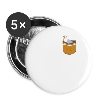 Mouette - Lot de 5 grands badges (56 mm) - blanc - Devant