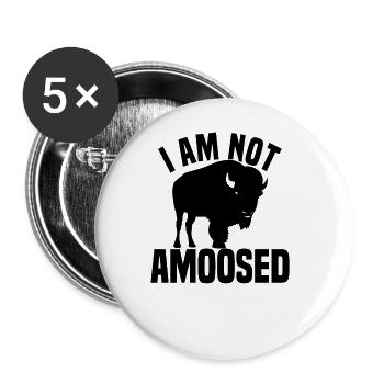 Buffalo Bison Ox Indian American - Buttons large 2.2''/56 mm (5-pack) - white - Front