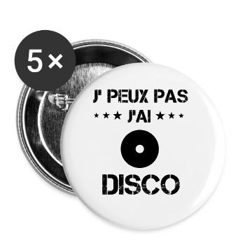 j'peux pas j'ai disco vinyle cadeau vinyle - Lot de 5 grands badges (56 mm) - blanc - Devant