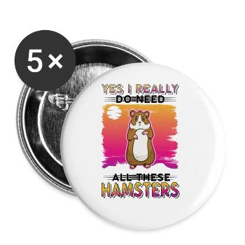 Hamster Hamster Wheel Golden Hamster Hamster - Buttons large 2.2''/56 mm (5-pack) - white - Front