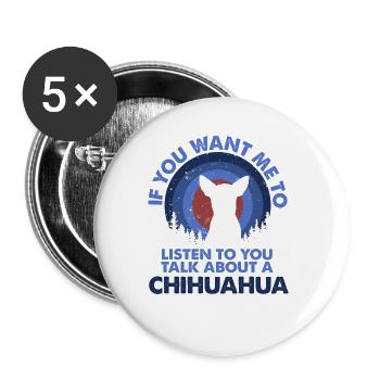 Talk about dog Chihuahua - Buttons large 2.2''/56 mm (5-pack) - white - Front